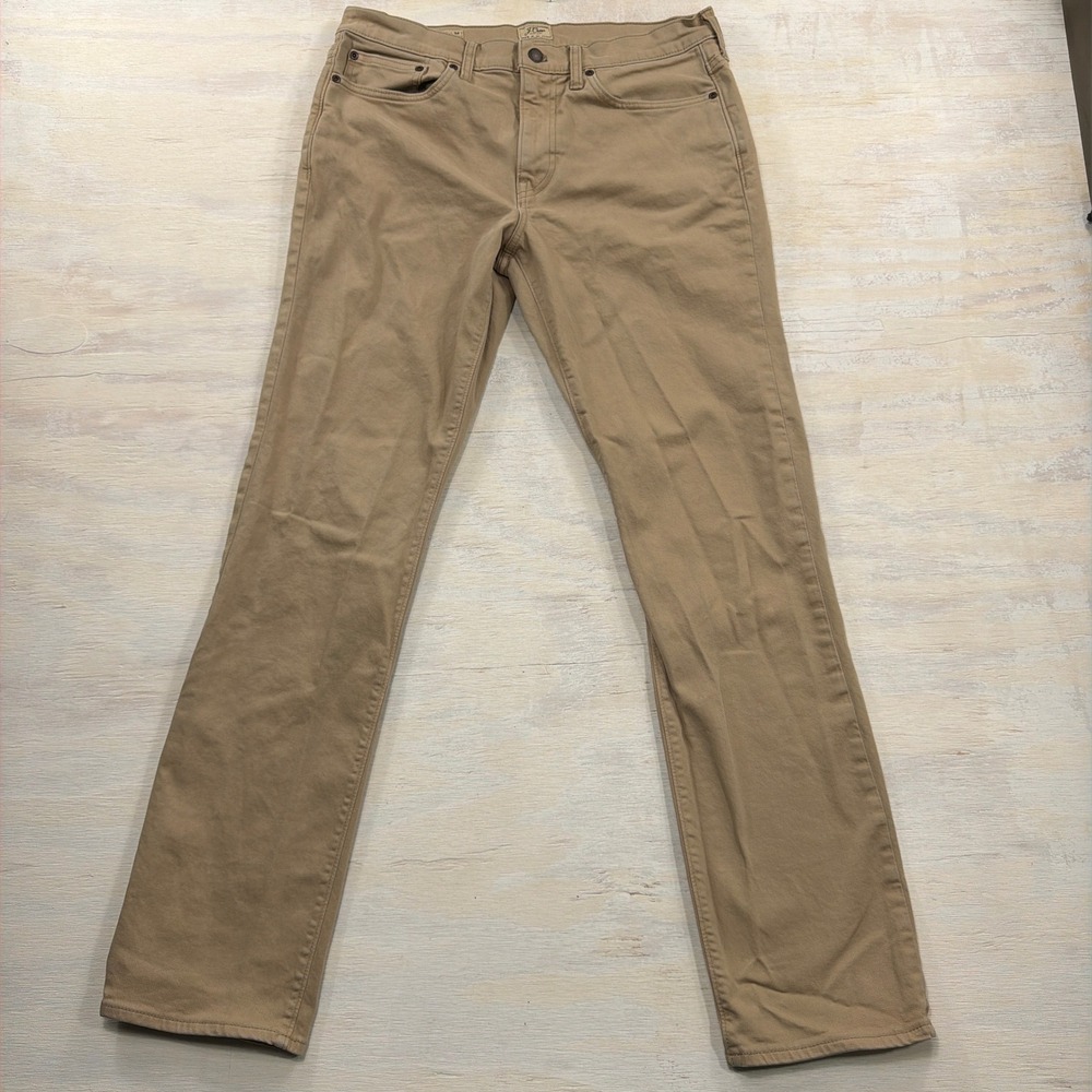 J.Crew Pants 770 Straight Fit 33x34 Kurabo Japanese Stretch Khaki Tan Mens